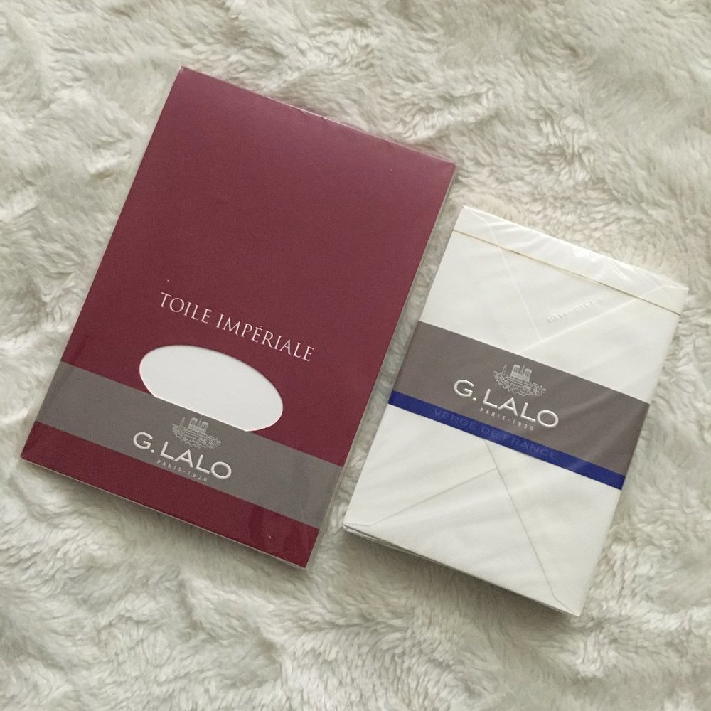 G. Lalo France Toile Imperiale A5 Writing Pad & Verge de France Envelopes Set
